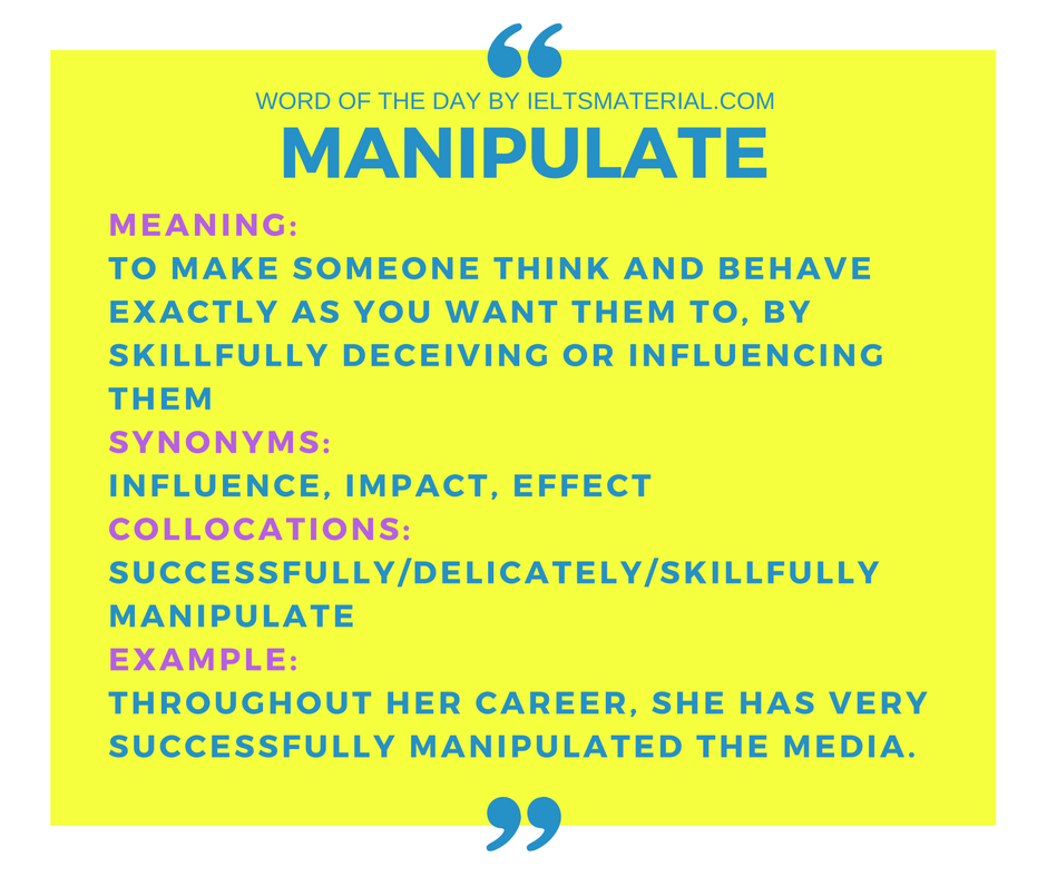 What Is The Synonyms Of Manipulation