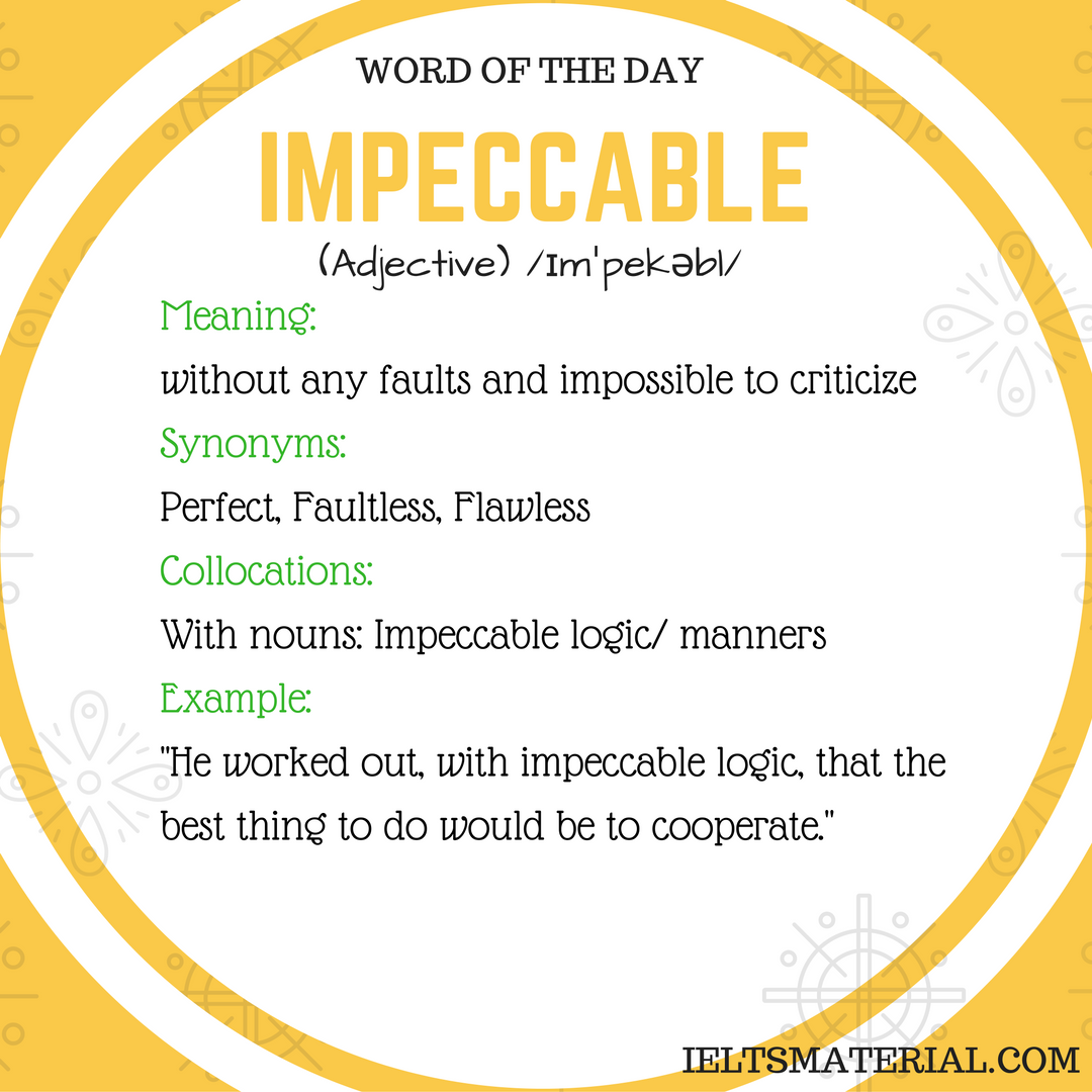 impeccable-word-of-the-day-for-ielts