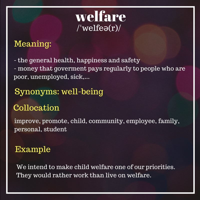 Welfare – Word Of The Day For IELTS