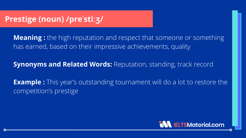 Word of the Day – Prestige