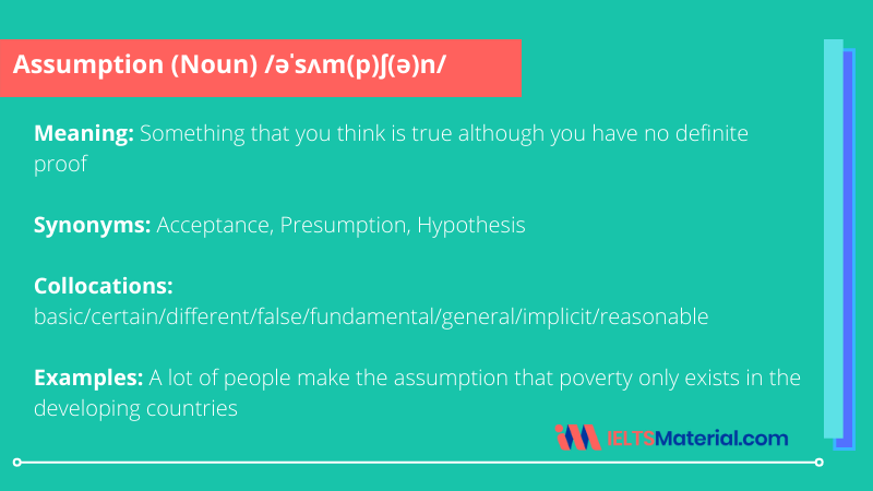 Assumption – Word Of The Day For IELTS