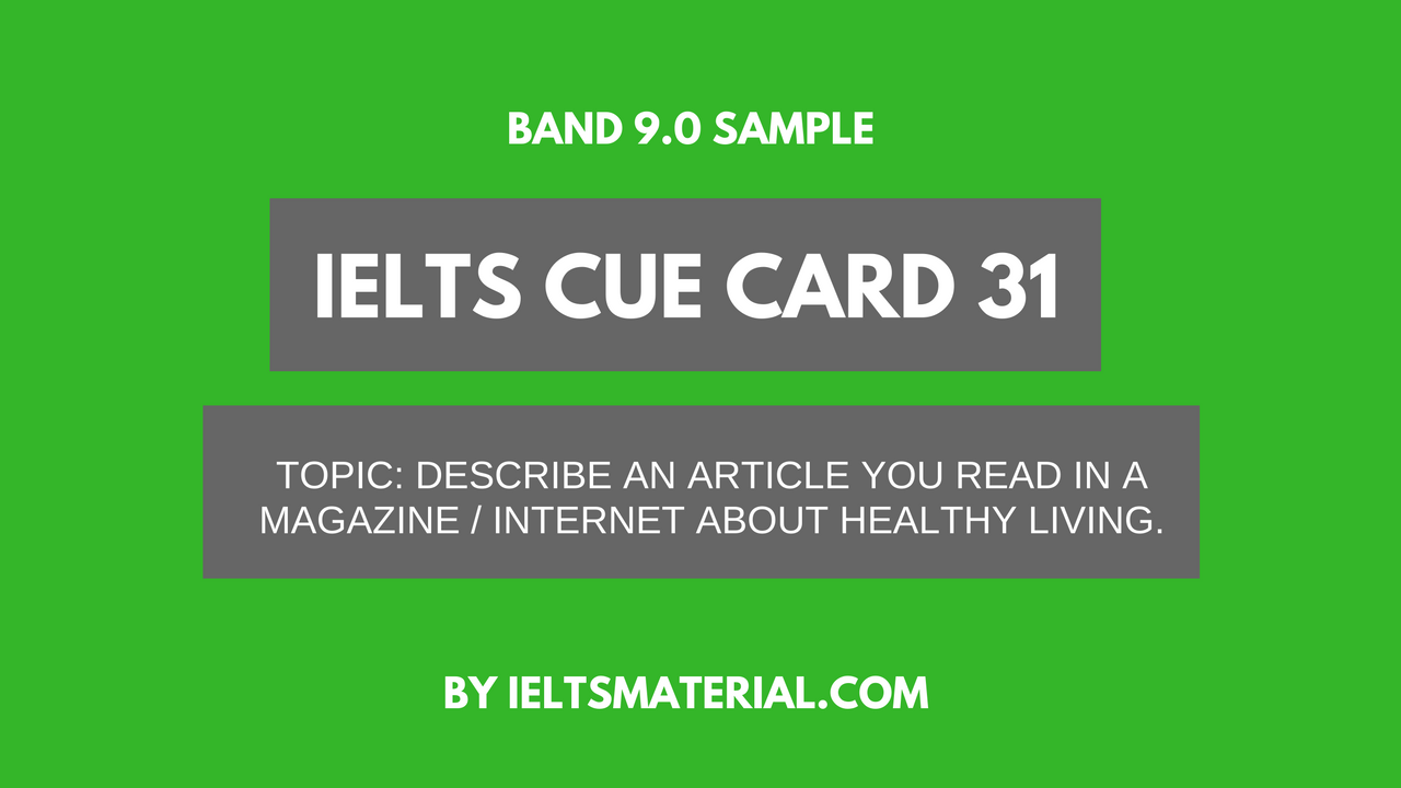 3 part answer sample ielts speaking IELTS healthy about Topic: article Sample Cue an Card   31