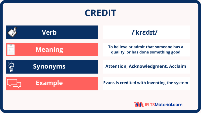 Credit – Word Of The Day For IELTS