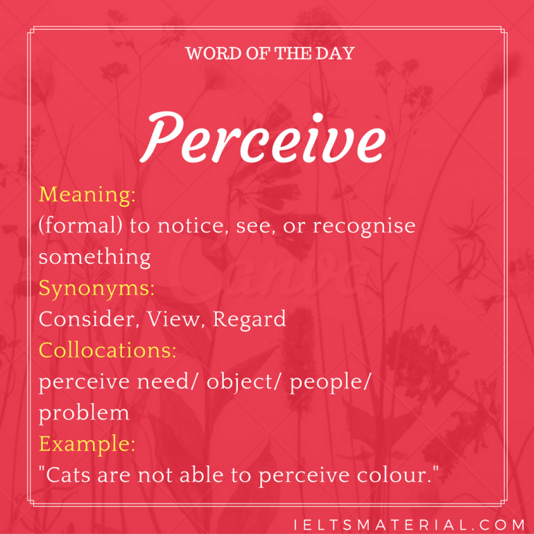 Meaning form. Word of the Day. Perceive Words.