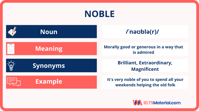 Noble- Word Of The Day For IELTS