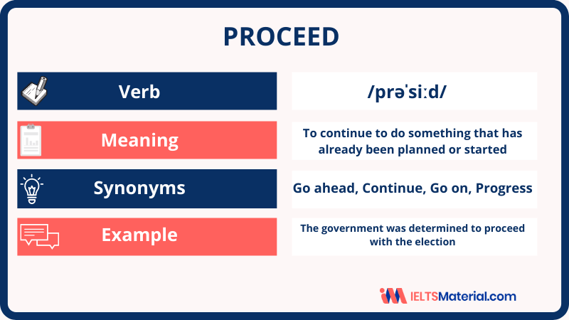 Proceed - Word Of The Day For IELTS Speaking And Writing ...