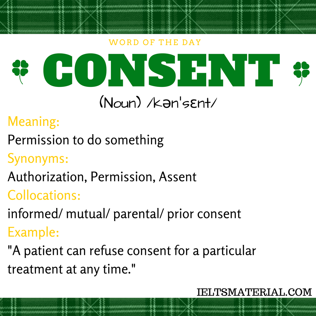 Consent Word Of The Day For IELTS