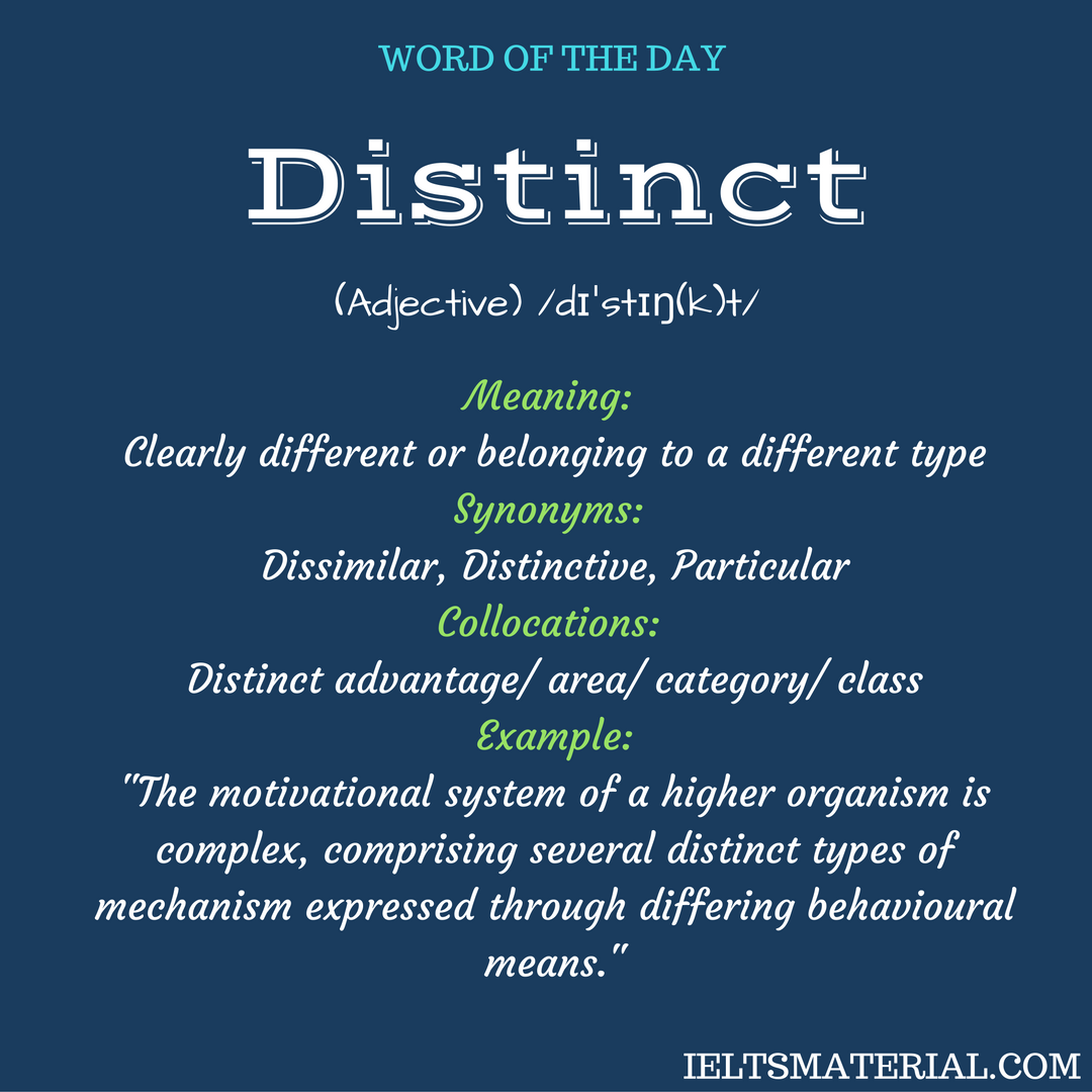 Distinct Word Of The Day For IELTS