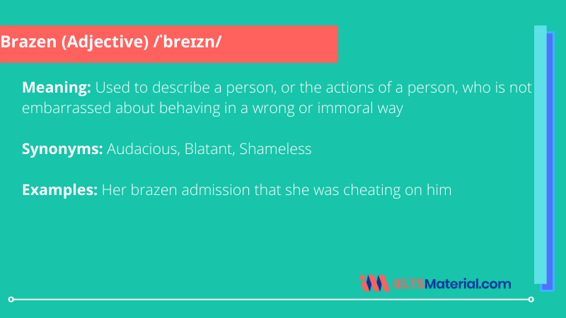 Brazen – Word Of The Day For IELTS