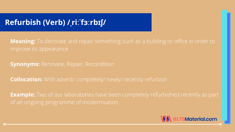 Refurbish –  Word Of The Day For IELTS