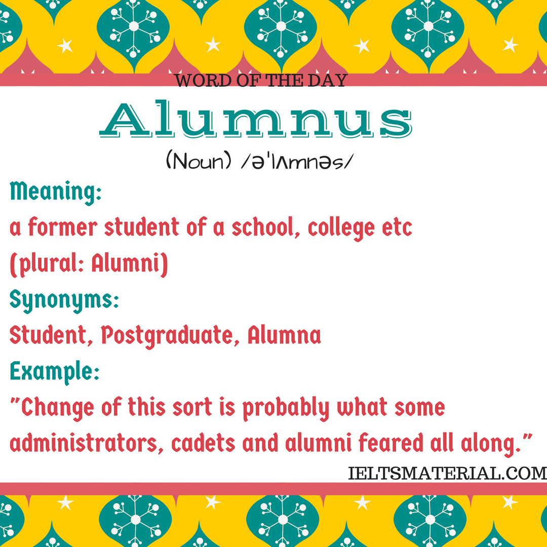 Alumnus Word Of The Day For IELTS Speaking And Writing