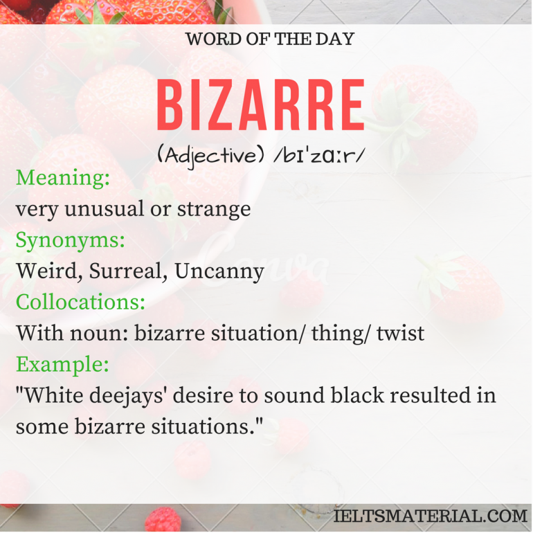 Day mean. Word of the Day. Бизар ворд. Very Strange synonyms. Strange синонимы.