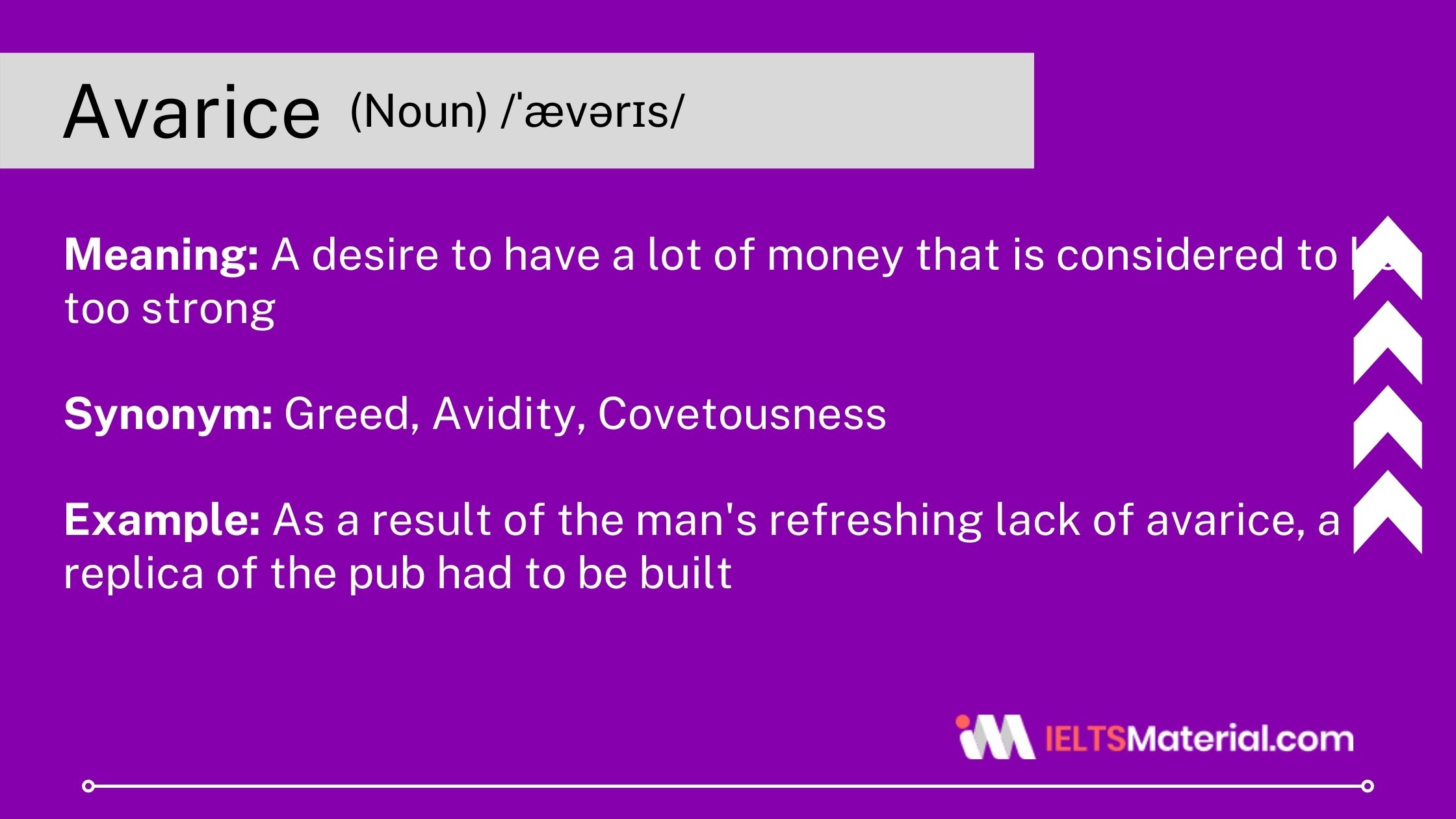 Avarice – Word Of The Day For IELTS