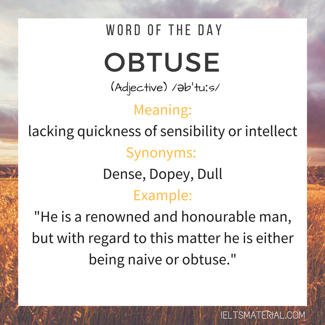 Obtuse – Word Of The Day For IELTS