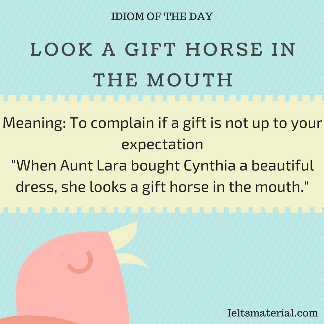 Look A Gift Horse In The Mouth – Idiom Of The Day For IELTS