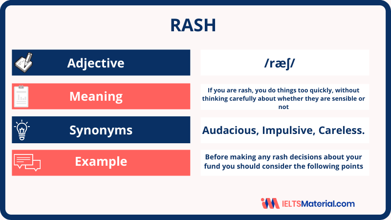 Rash – Word Of The Day For IELTS
