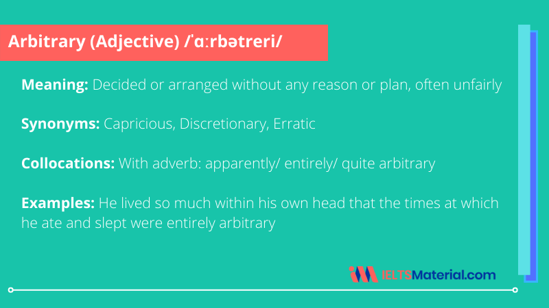 Arbitrary – Word Of The Day For IELTS