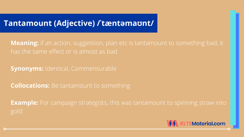 Tantamount – Word Of The Day For IELTS
