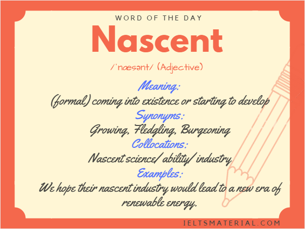 nascent-word-of-the-day-for-ielts-speaking-and-writing