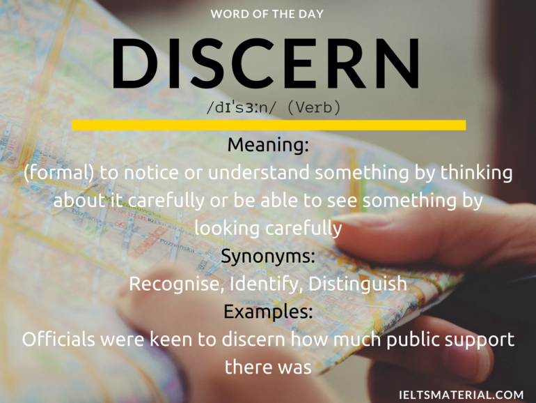 Discern - Word Of The Day For IELTS Speaking And Writing