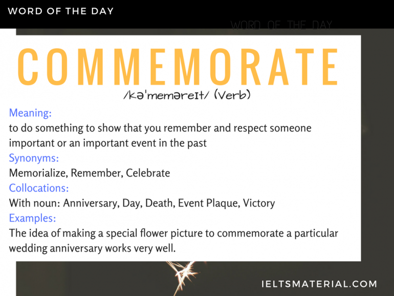 What Is A Commemorate