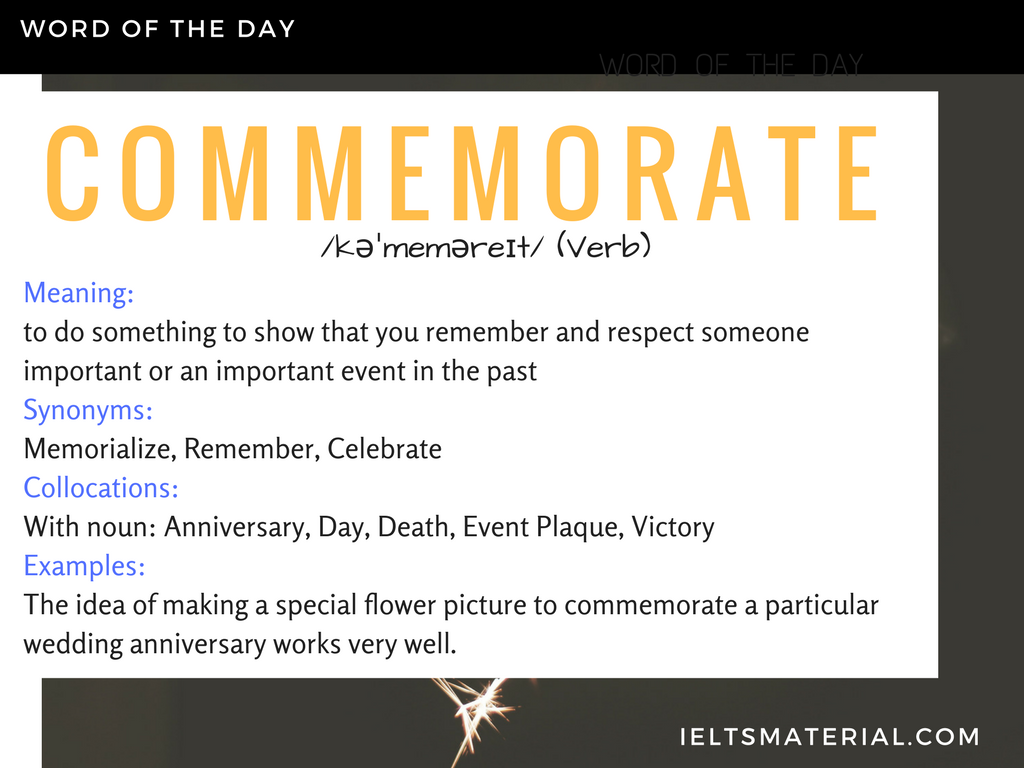 commemorate-word-of-the-day-for-ielts-speaking-and-writing