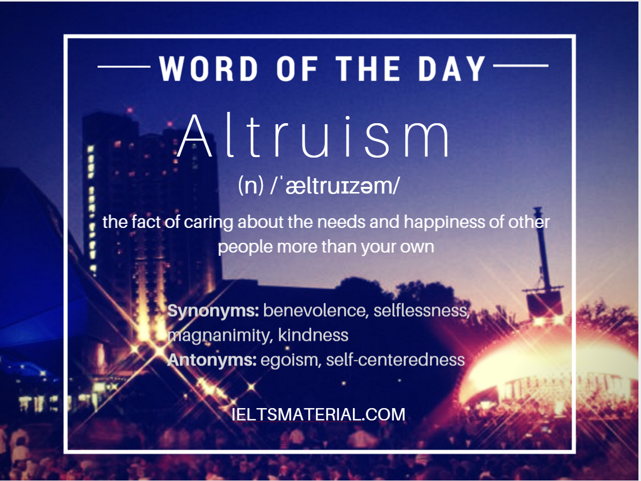 examples writing ielts 2 IELTS Speaking Altruism Of  Writing Day  The Word & For