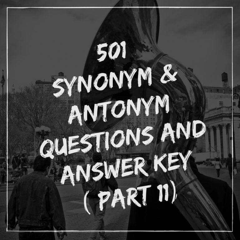 501 Synonym Antonym Questions And Answer Key Part 11