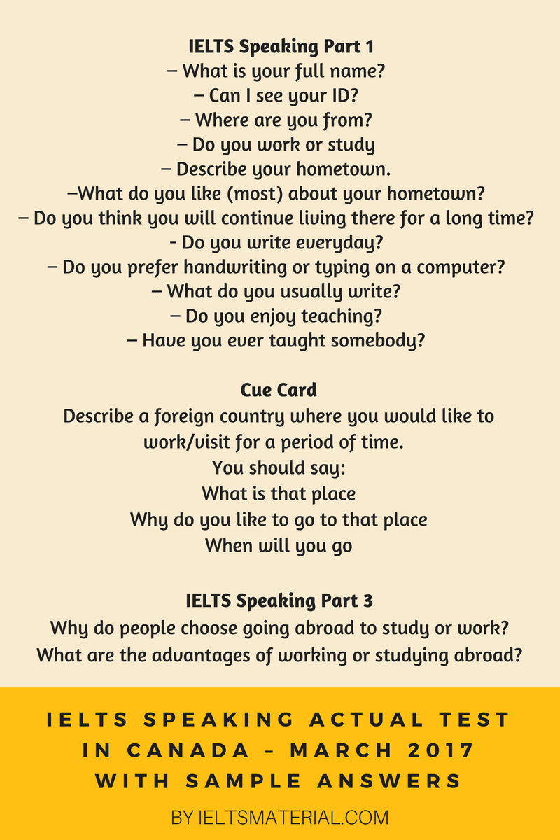 Ielts part 1