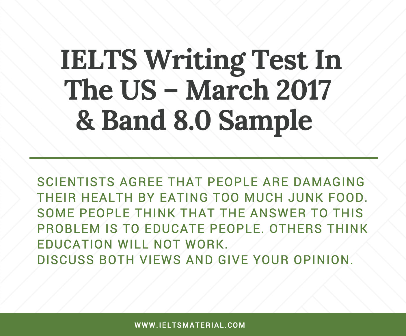 8 answers reading 2 ielts test the US in Test Band Writing  8.0 March & 2017  IELTS