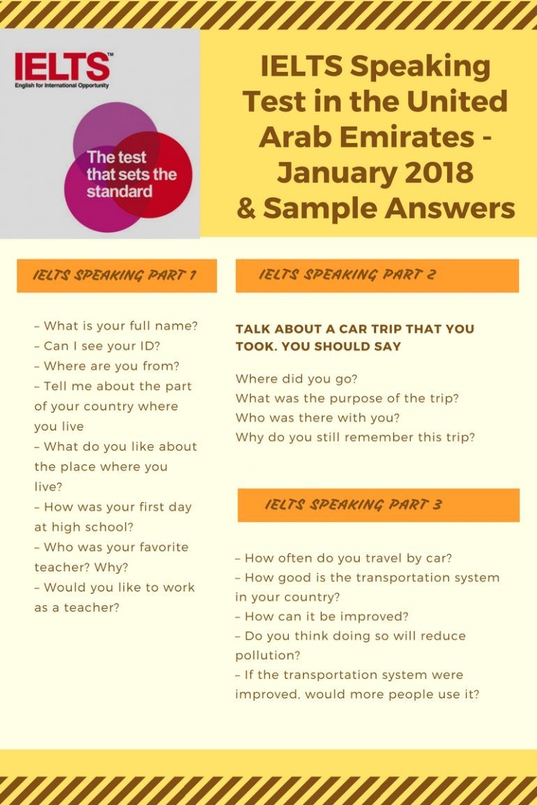 part sample questions 2 speaking ielts United  Speaking Test in Emirates IELTS the  January Arab