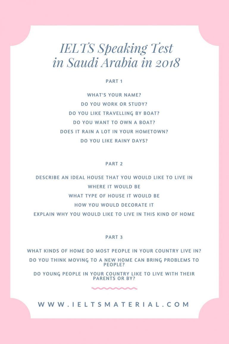 part ielts 3 speaking answer sample 2018 Speaking Arabia in IELTS Test Saudi in