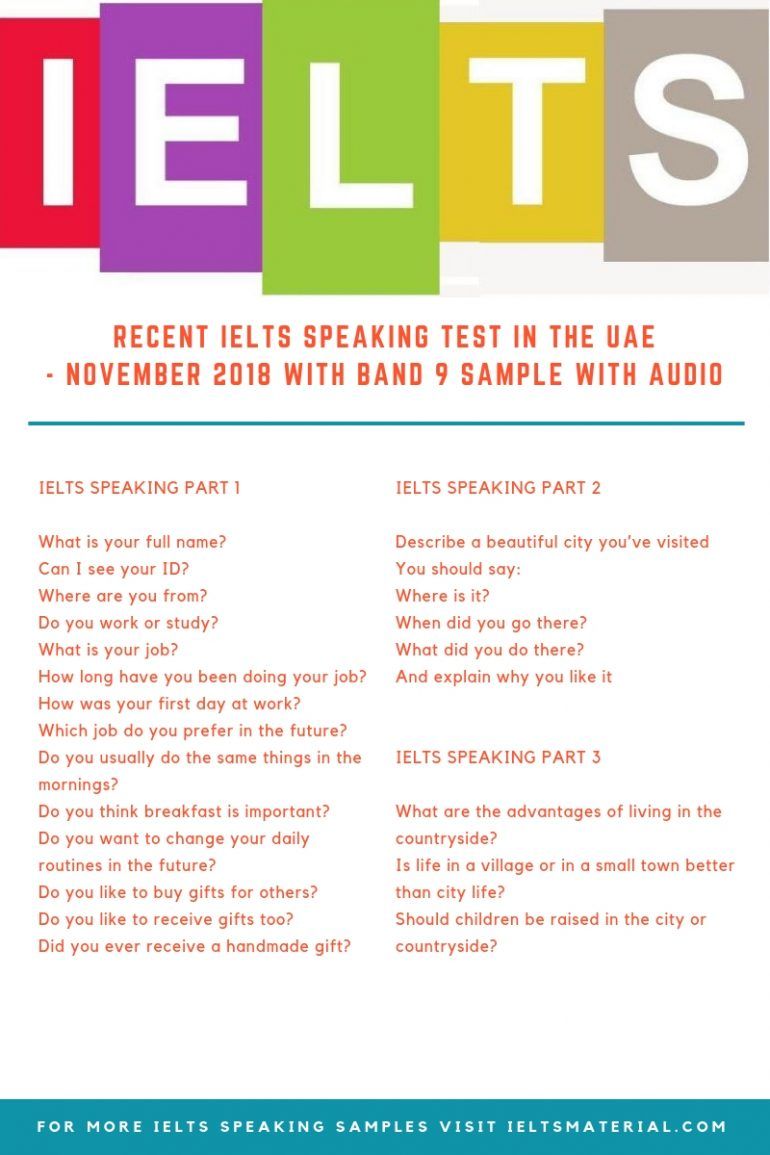 8 3 reading test ielts answers Test November IELTS 2018 with in Recent the UAE Speaking