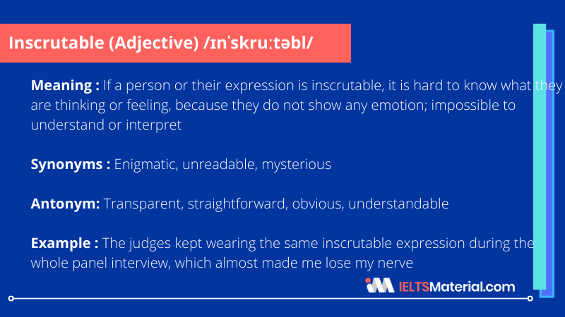 Inscrutable – Word of the Day for IELTS Writing & Speaking