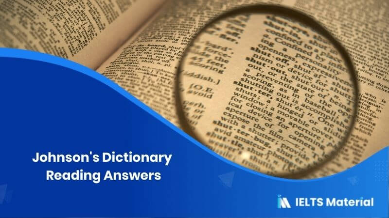 Johnson’s Dictionary Reading Answers