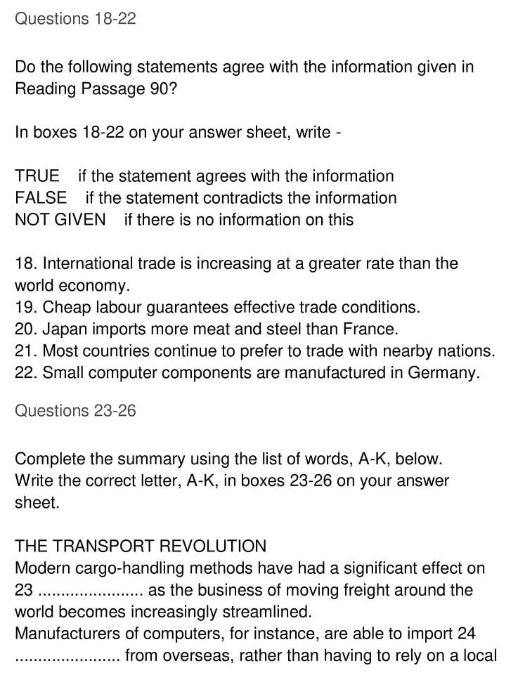 Delivering The Goods Ielts Reading Answers