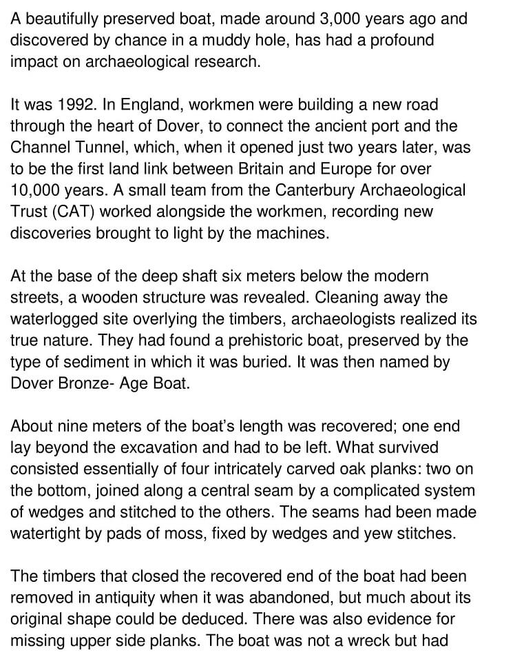 The Dover Bronze Age Boat 1