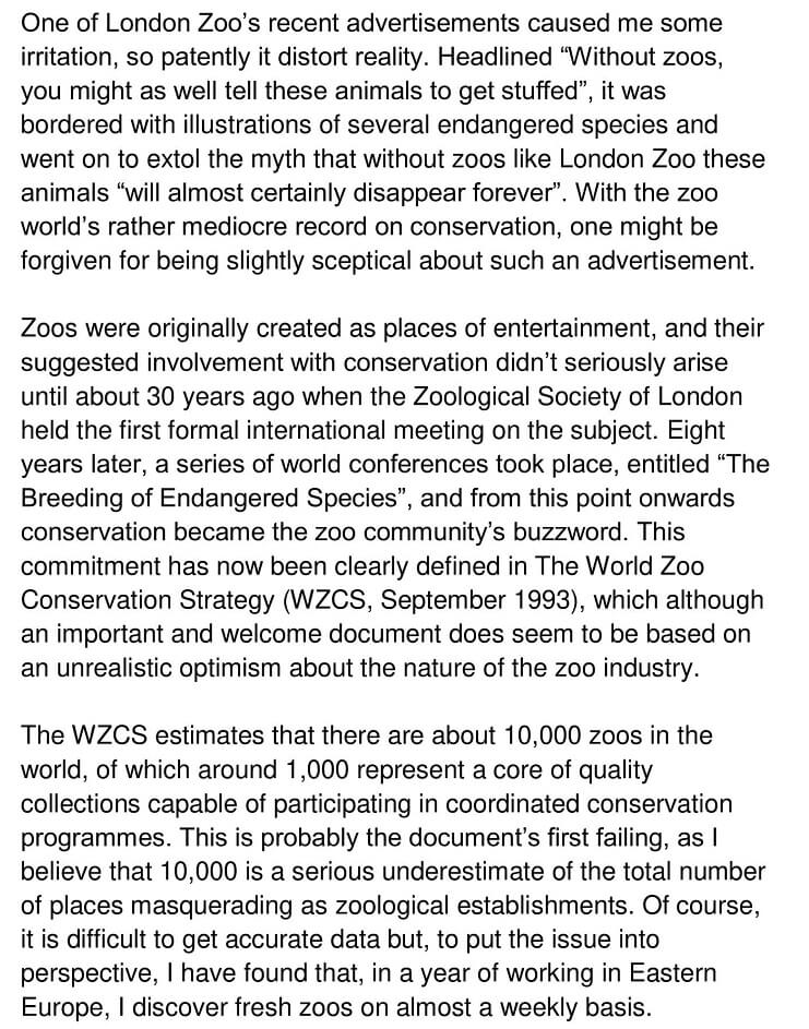 Zoo Conservation Programmes 1