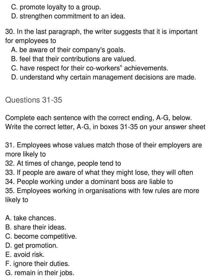 Psychological Value of Space – IELTS Reading Answers