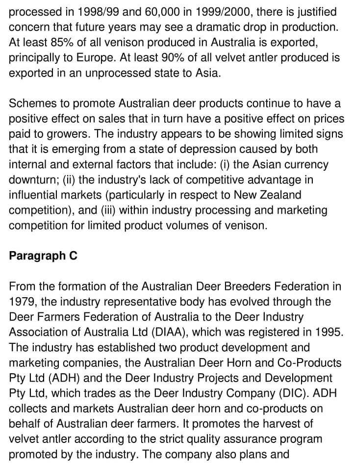 ‘Deer Farming in Australia’ Answers_0002