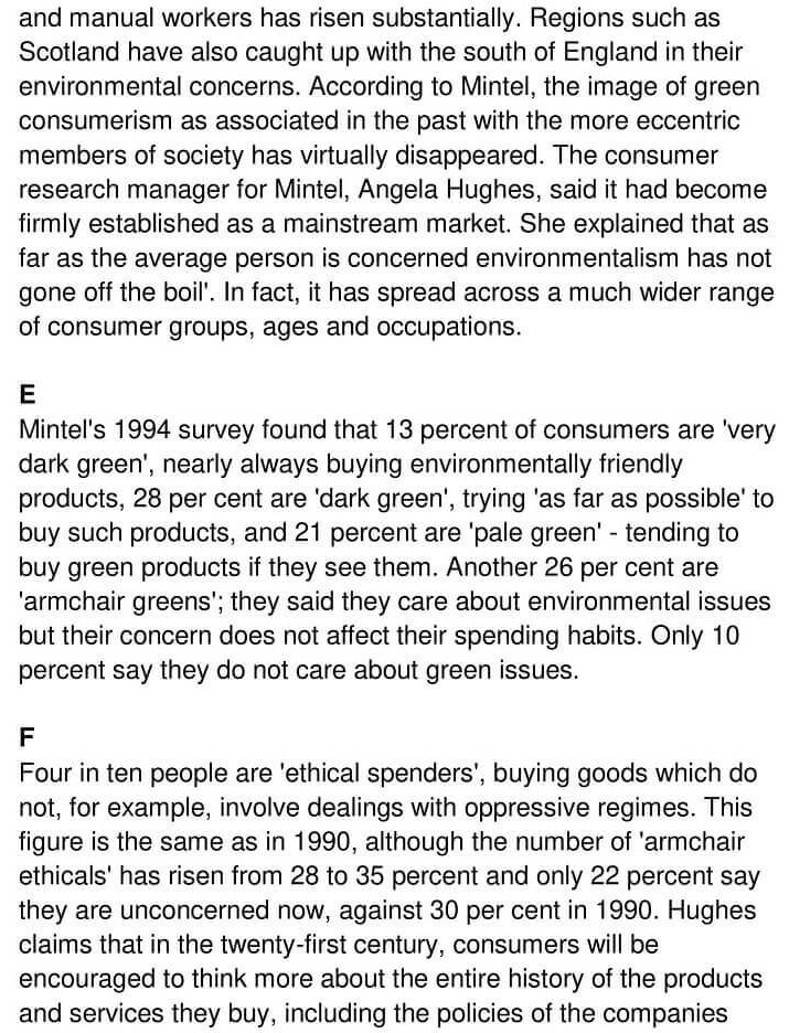 ‘Green Wave Washes over Mainstream Shopping’ Answers_0002