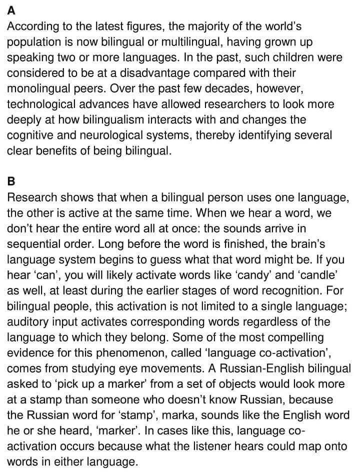 ‘The Benefits of Being Bilingual’ Answers_0001