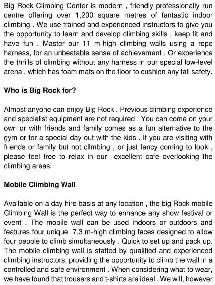 Big Rock Climbing Centre & Festivals In The UK - 0004