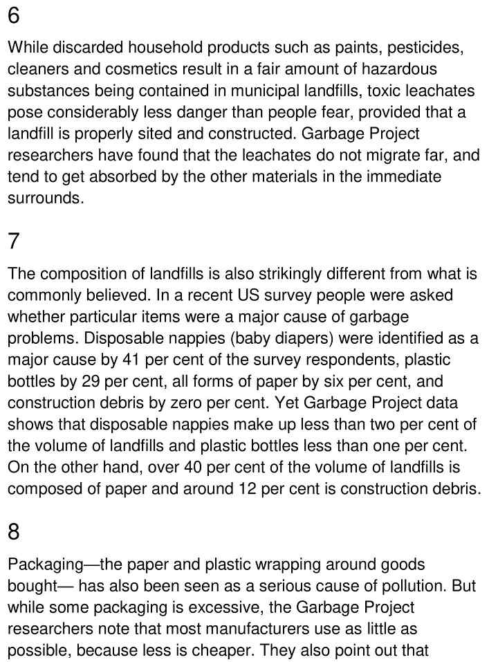 garbage problem ielts essay