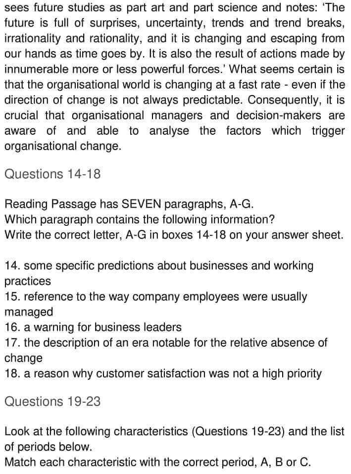 IELTS Academic Reading ‘Change in business organisations’ Answers - 0004
