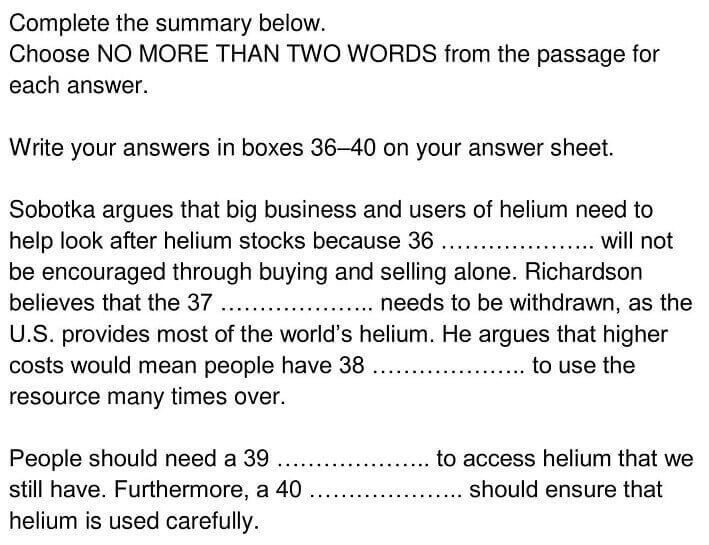 IELTS Academic Reading ‘Helium’s Future Up In The Air’ Answers - 0005
