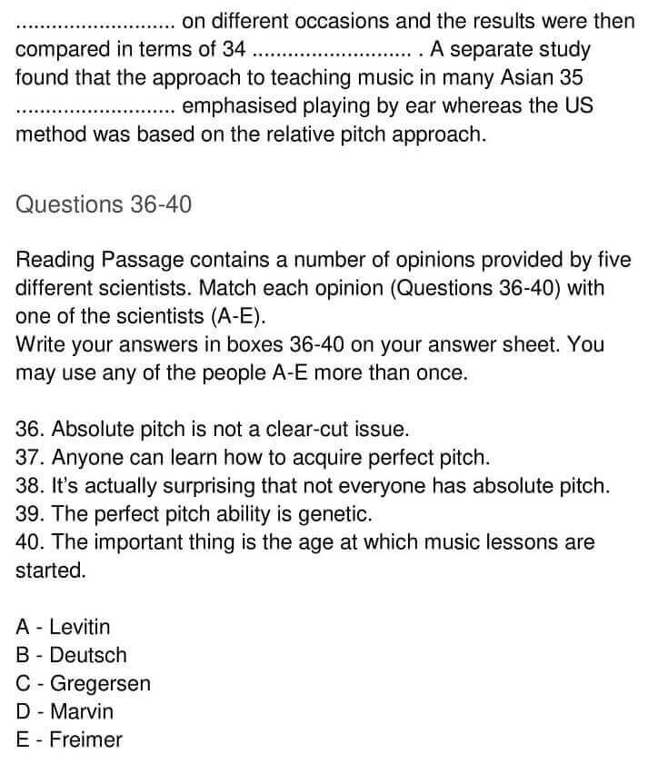 IELTS Academic Reading ‘Striking the right note’ Answers - 0006