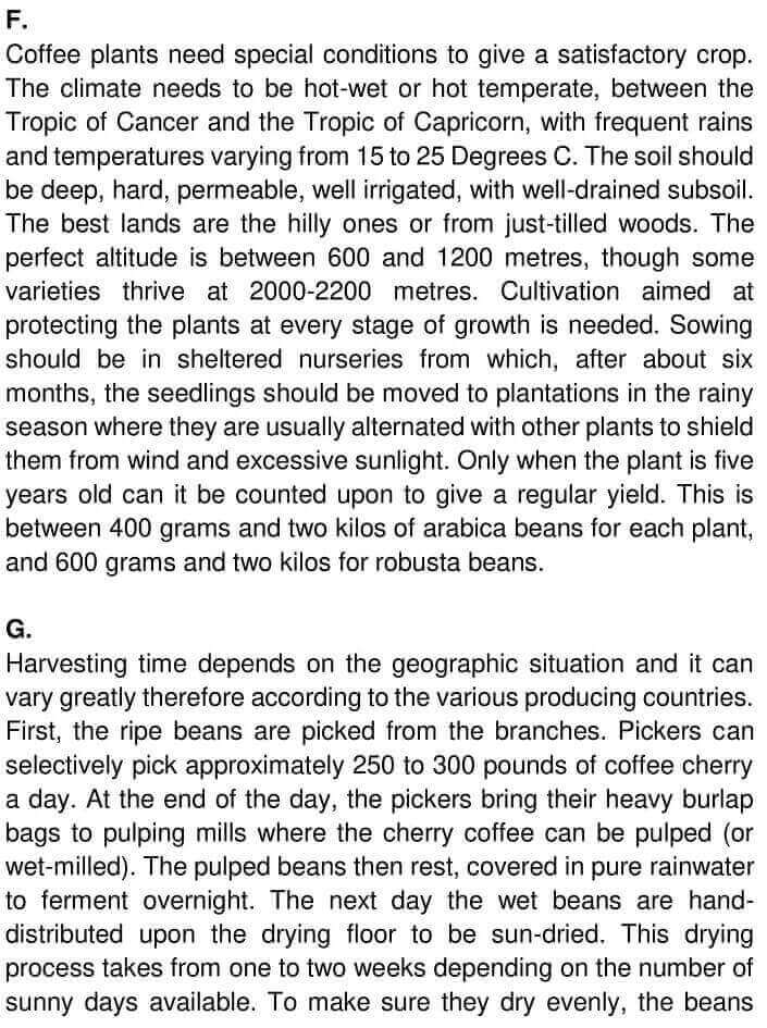 IELTS Academic Reading ‘The Story of Coffee’ Answers - 0003