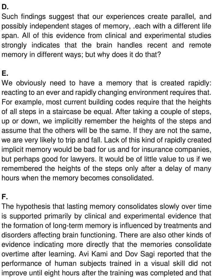 IELTS Academic Reading ‘The creation of lasting memories’ Answers - 0002