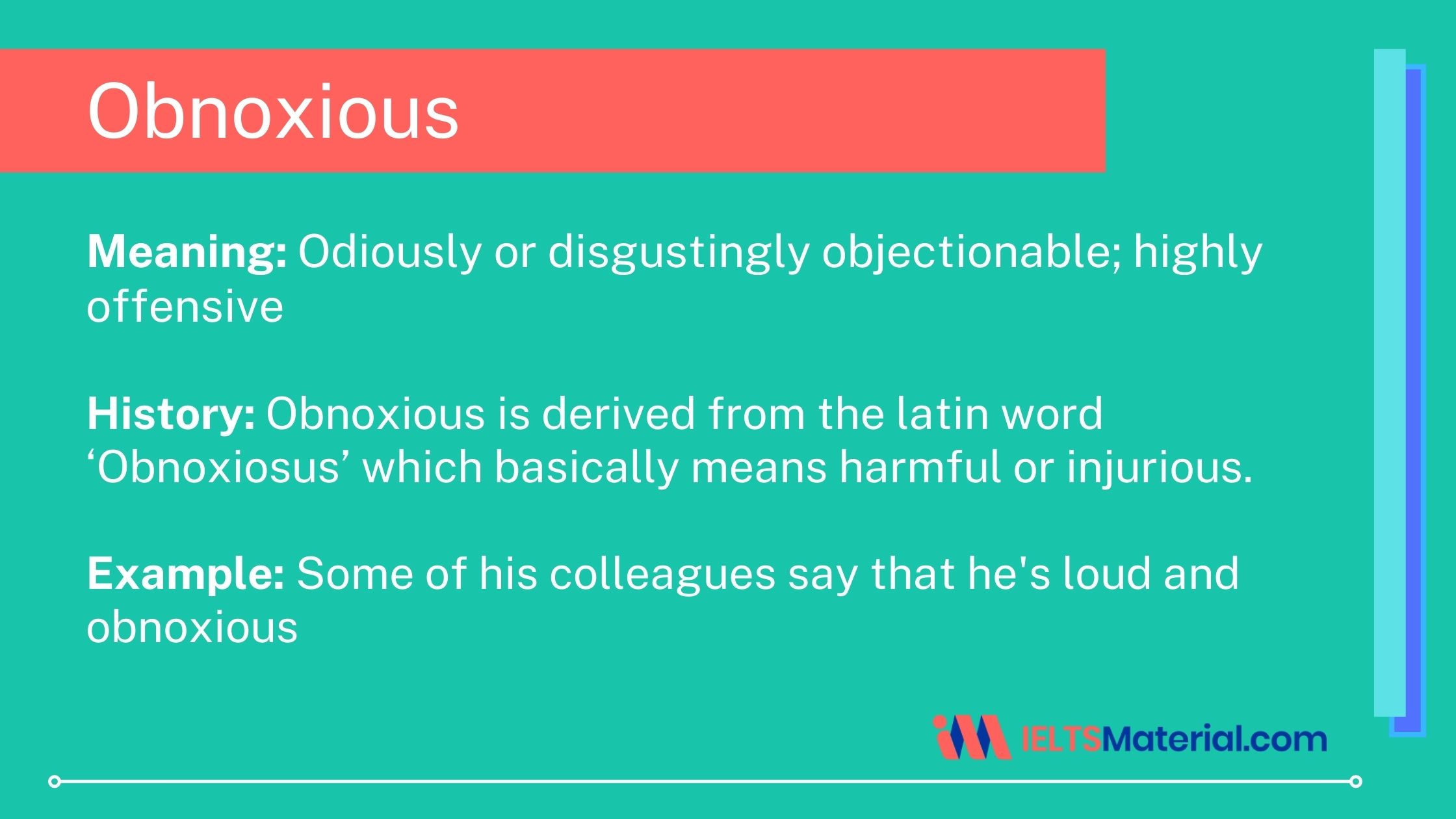 Sentence Using The Word Obnoxious